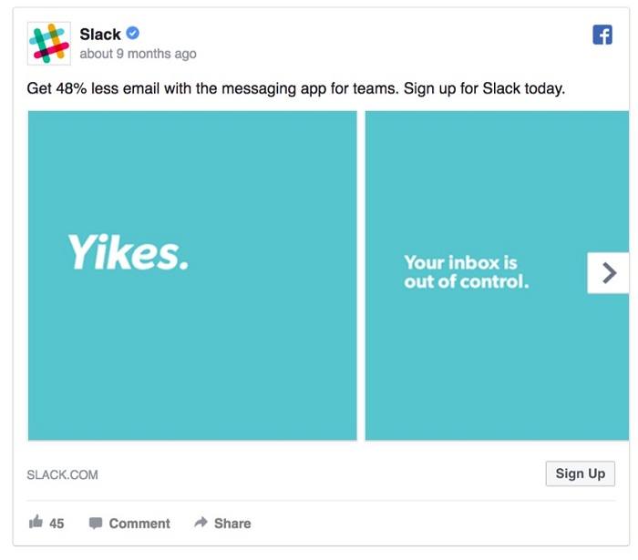marketing cảm xúc quảng cáo Slack